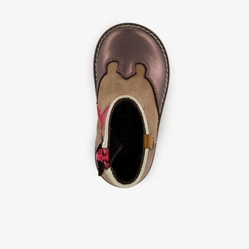 Suede meisjes western enkellaarsjes bruin