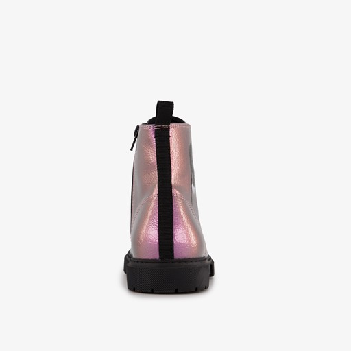Meisjes veterboots metallic roze