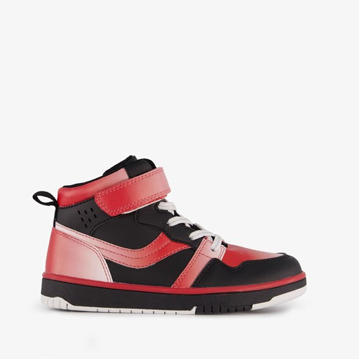 Hoge meisjes sneakers Isa zwart rood