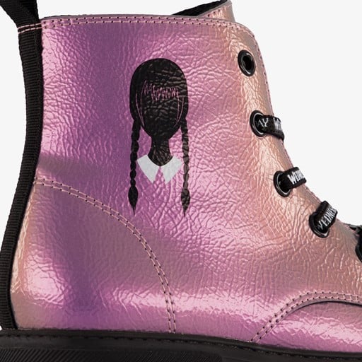 Meisjes veterboots metallic roze
