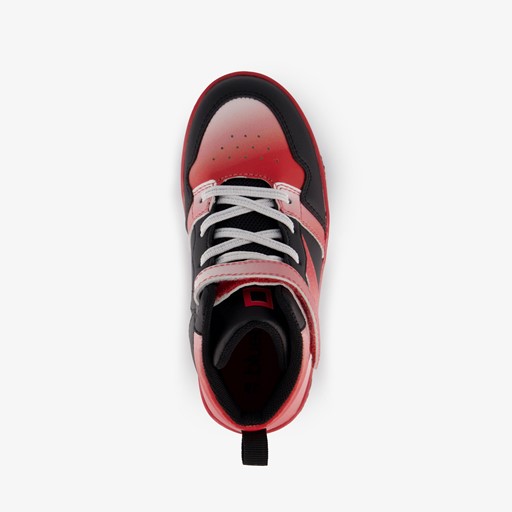 Hoge meisjes sneakers Isa zwart rood