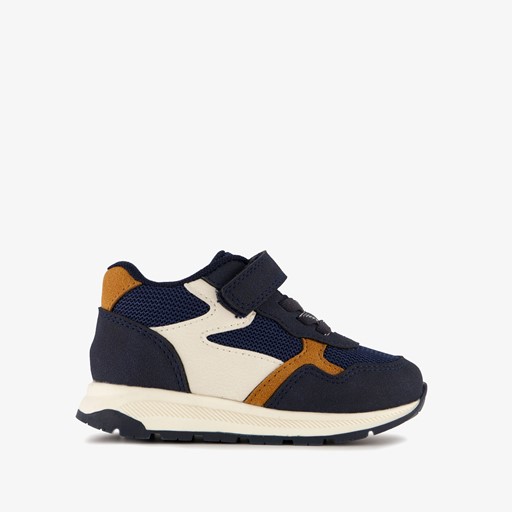 Jongens sneakers donkerblauw cognac