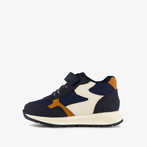 Jongens sneakers donkerblauw cognac