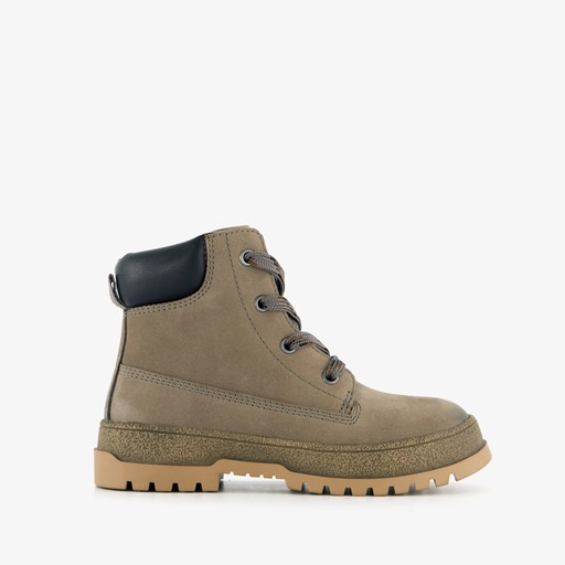 Leren jongens boots taupe