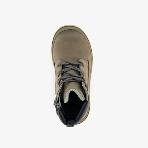 Leren jongens boots taupe