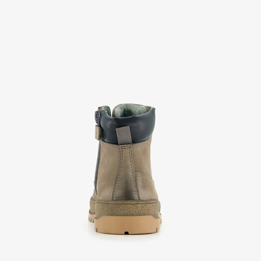 Leren jongens boots taupe