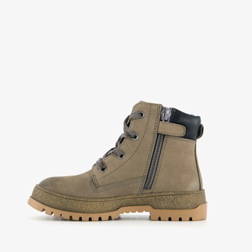 Leren jongens boots taupe