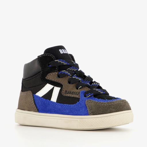 Hoge suede jongens sneakers zwart blauw