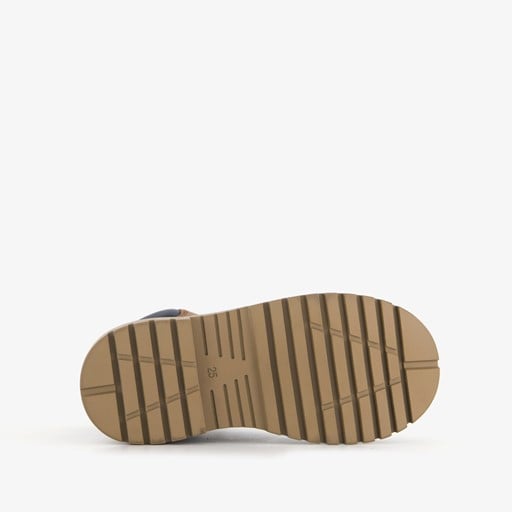 Leren jongens veterboots cognac bruin