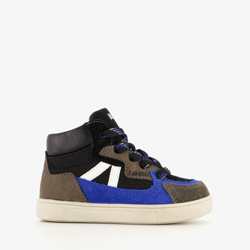 Hoge suede jongens sneakers zwart blauw
