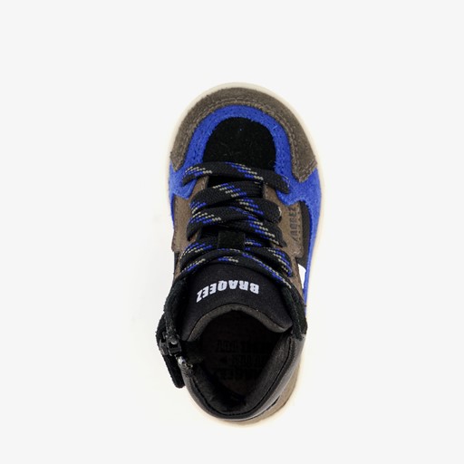 Hoge suede jongens sneakers zwart blauw