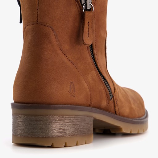 Gevoerde leren enkellaarsjes bruin