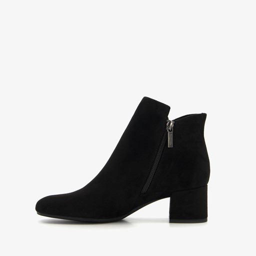 Dames enkellaarsjes met hak zwart