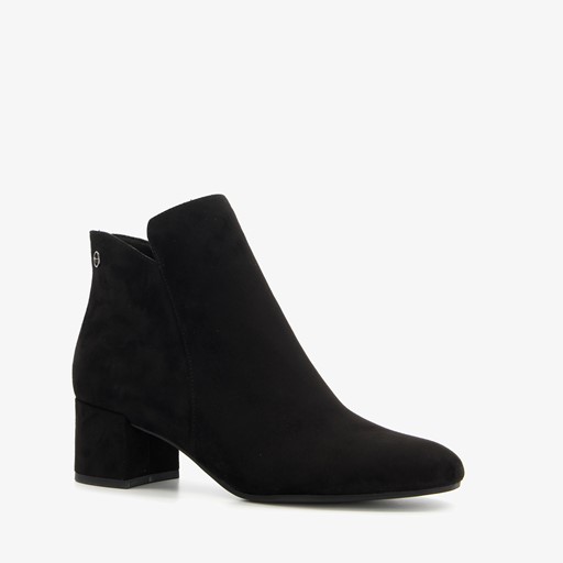 Dames enkellaarsjes met hak zwart