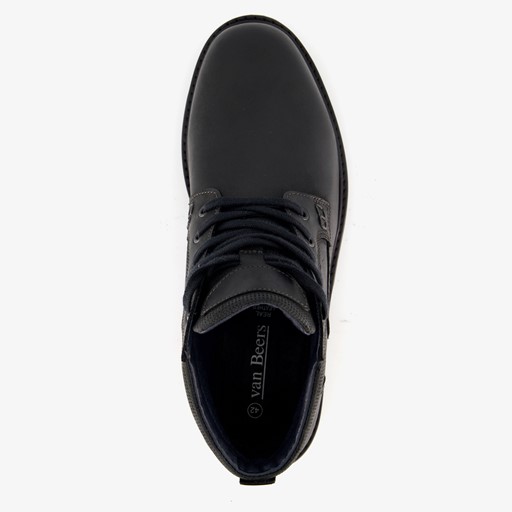 Leren heren veterboots zwart