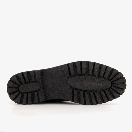 Leren heren veterboots zwart