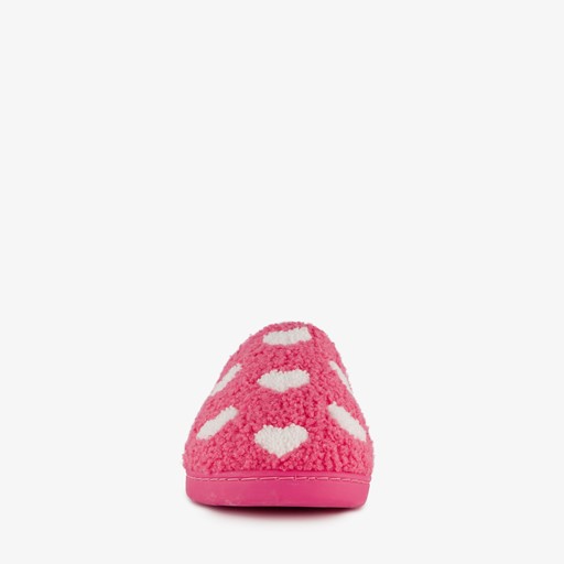 Dames sloffen met hartjes roze