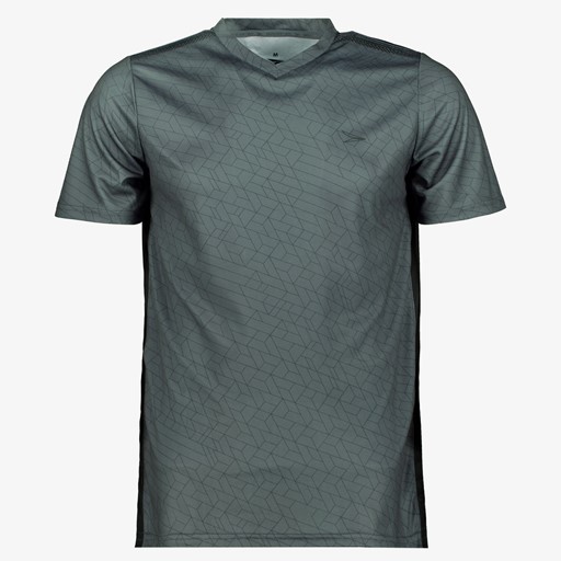 Dry heren voetbal T-shirt grijs met print