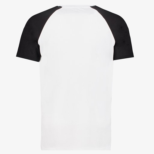 Heren voetbal T-shirt wit zwart