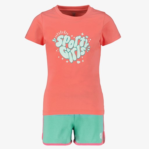 Tweedelige meisjes sport set oranje
