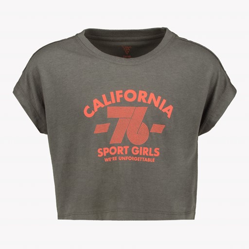 Cropped meisjes sport T-shirt grijs