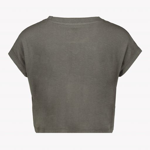 Cropped meisjes sport T-shirt grijs