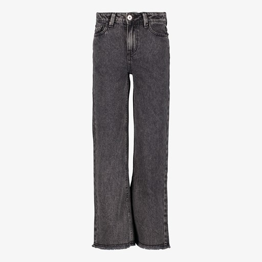 Loose fit meisjes jeans wijde pijpen grijs