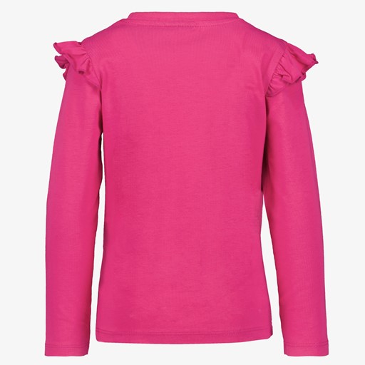 Meisjes shirt met ruches en vlinder roze