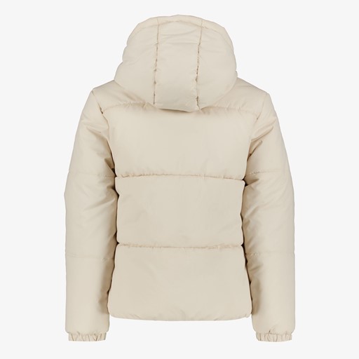 Korte gewatteerde meisjes winterjas beige