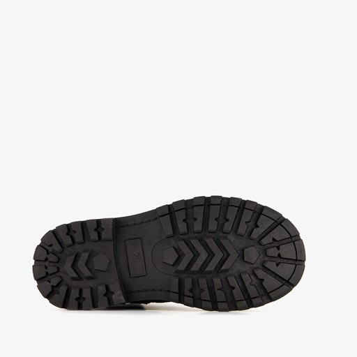 Meisjes biker boots zwart met studs