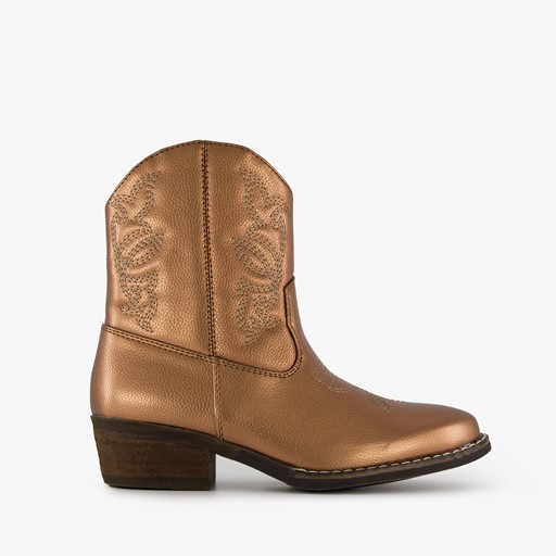 Meisjes western enkellaarsjes brons