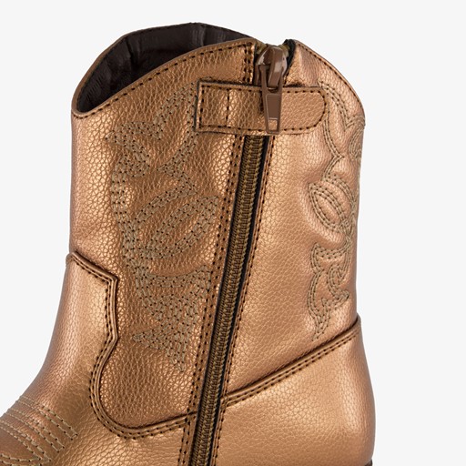 Meisjes western enkellaarsjes brons