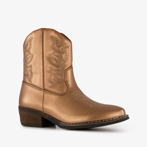 Meisjes western enkellaarsjes brons