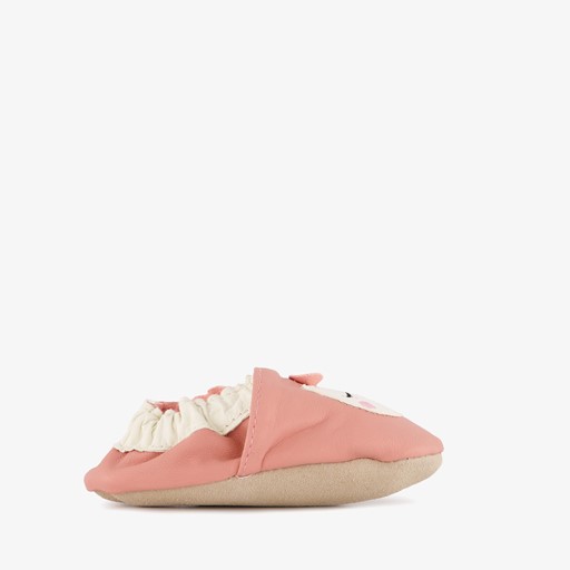 Baby sloffen roze met kat