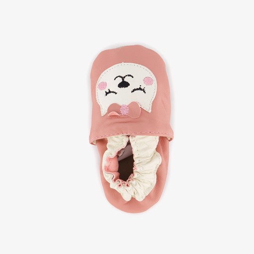 Baby sloffen roze met kat