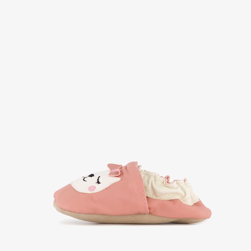 Baby sloffen roze met kat