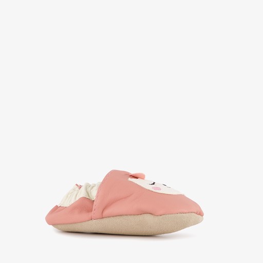 Baby sloffen roze met kat
