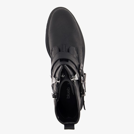 Dames biker boots met ritsen zwart