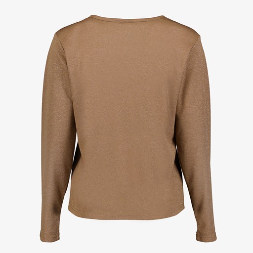 Dames vestje met glitters bruin