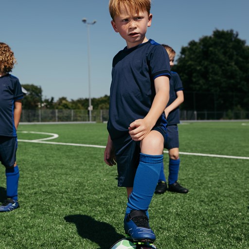 Kinder voetbal T-shirt blauw