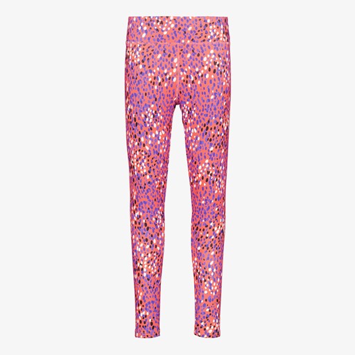 Meisjes sportlegging stippenprint oranje