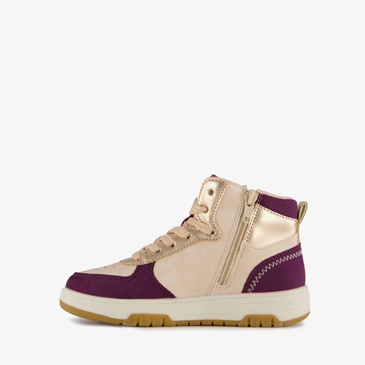 Hoge meisjes sneakers paars goud