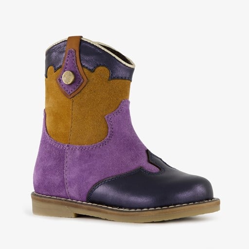 Suede meisjes western laarsjes paars