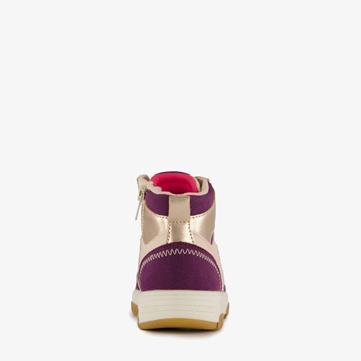 Hoge meisjes sneakers paars goud