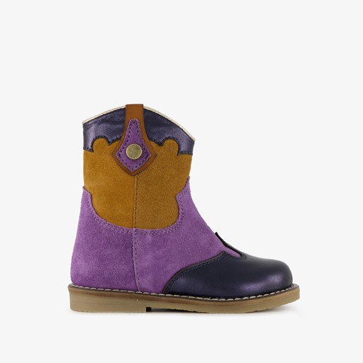 Suede meisjes western laarsjes paars