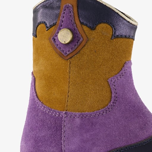 Suede meisjes western laarsjes paars