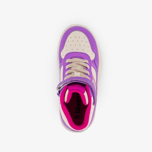 Hoge meisjes sneakers met glitter paars