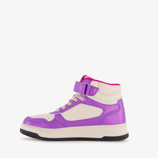 Hoge meisjes sneakers met glitter paars