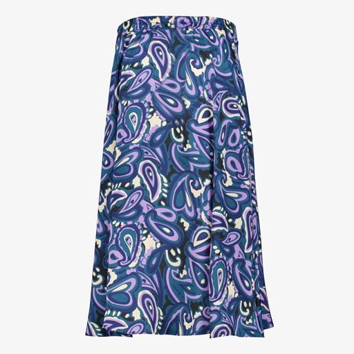 Dames midi rok met paisley print paars
