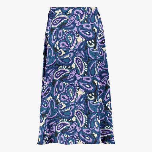 Dames midi rok met paisley print paars